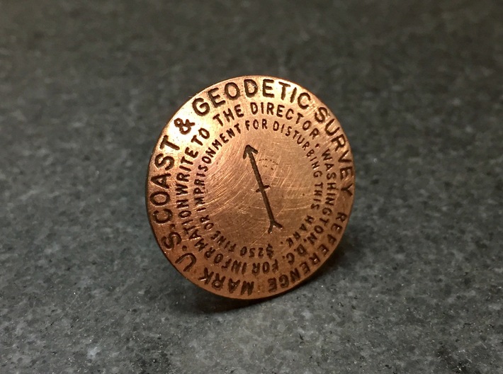 Reference Mark 3d printed Raw Bronze with patina and light polish