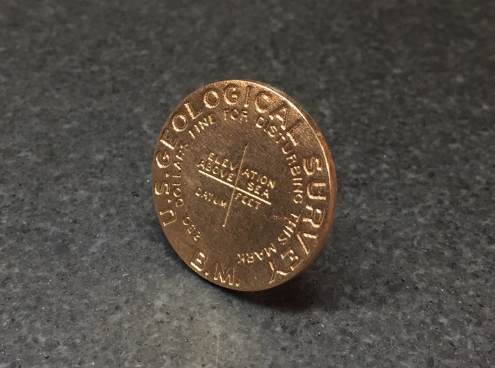USGS BM 3d printed Raw Bronze as received from Shapeways