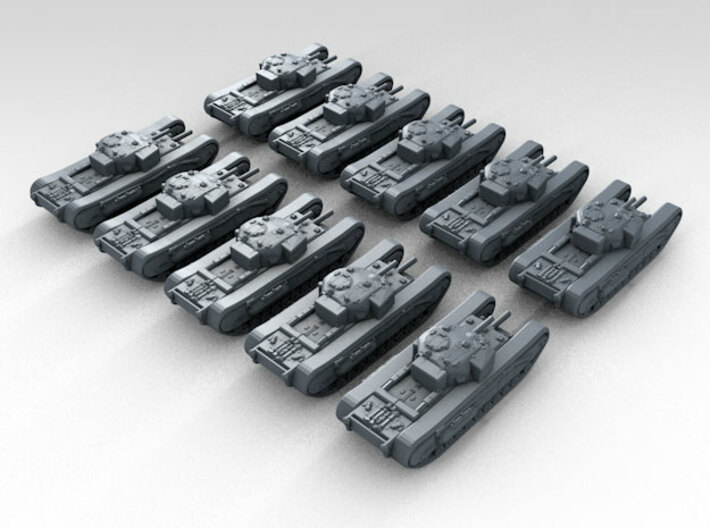 1/400 scale British Churchill MKI Heavy Tank (10) 3d printed Render showing product detail