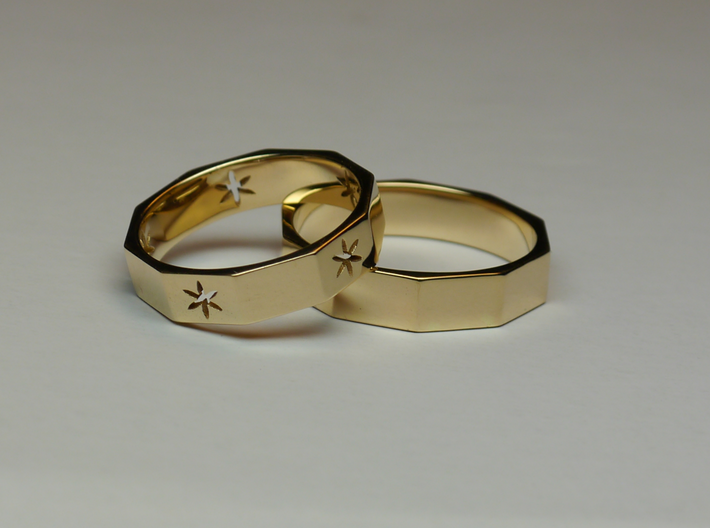 Decagon of Life Ring  3d printed  Decagon of Life ring [Left] & Pure Decagon ring [right]
