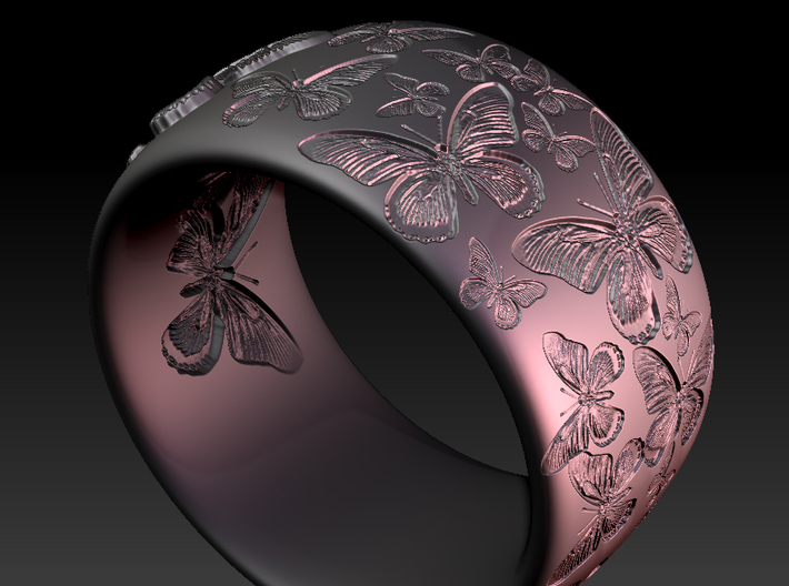 Butterfly Ring One 3d printed 