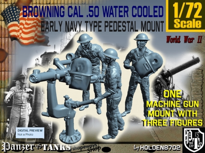 1-72 USN Cal 50 M2 WC &amp; Crew Set 3d printed