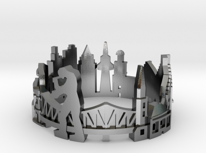 Frankfurt Skyline - Cityscape Ring 3d printed