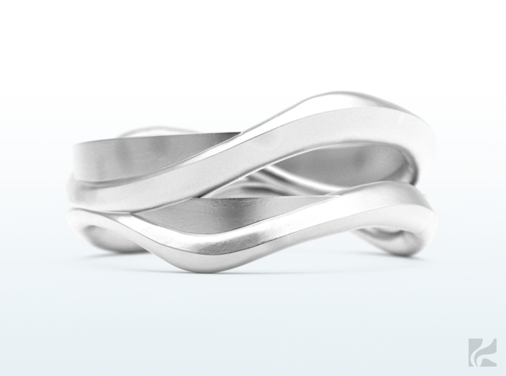 Full Dual Ring 3d printed Silver