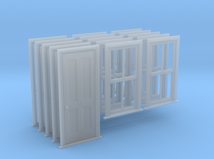 O Scale Bunkhouse Door And Windows 5 Sets 3d printed