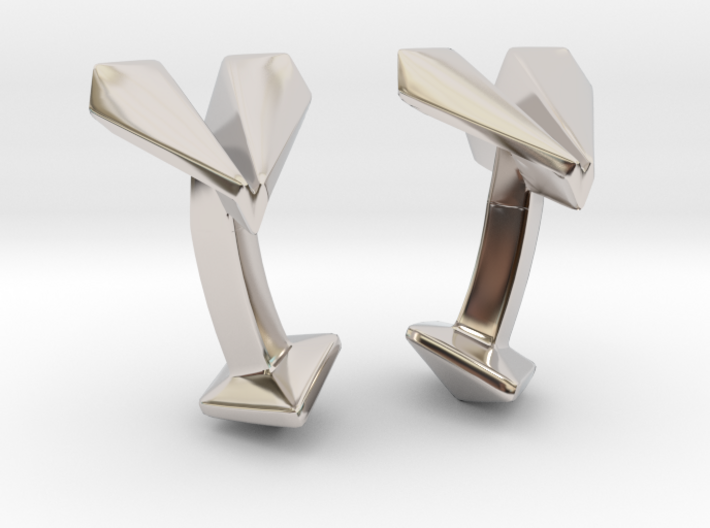 Paper Airplane Cufflinks 3d printed