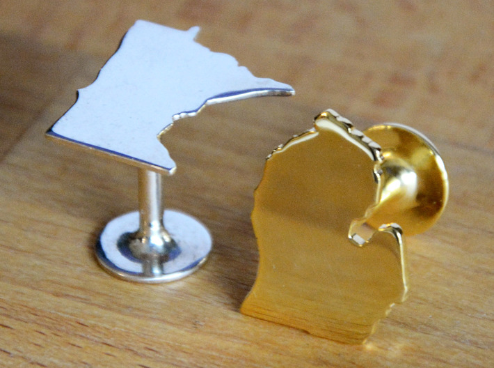 Cufflinks - Choose Any State (Texas) 3d printed Premium Silver and 14K Gold Plated