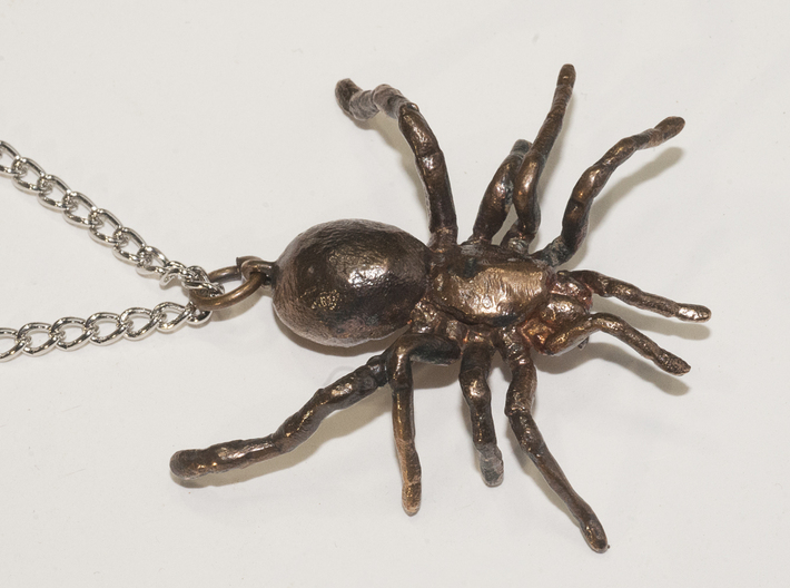 Tarantula Spider Pendant - 45 mm 3d printed With an antique patina