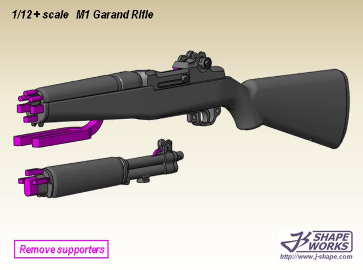 1/12+ M1 Garand rifle 3d printed 