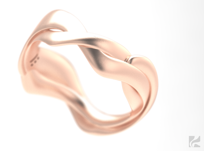 Smooth Weave Ring 3d printed Rose Gold