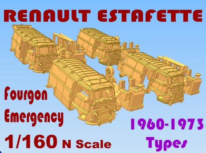 1-160 R-Estafette Fourgon Emergency SET 3d printed