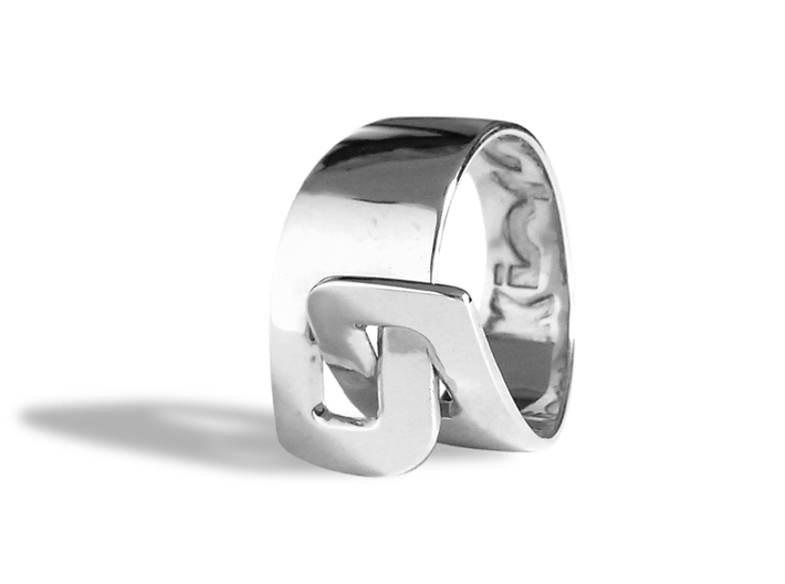 LOOP ring 3d printed Polished Silver