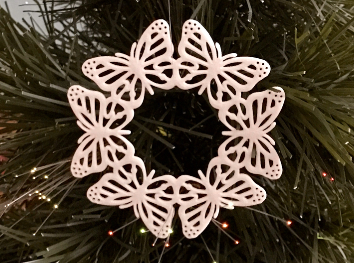 Monarch Butterfly Snowflake Ornament 3d printed 
