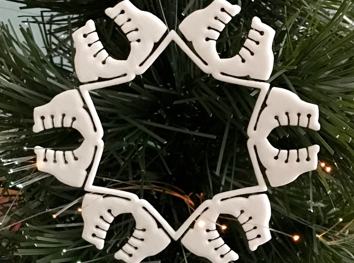 Ice Skates Snowflake Ornament 3d printed