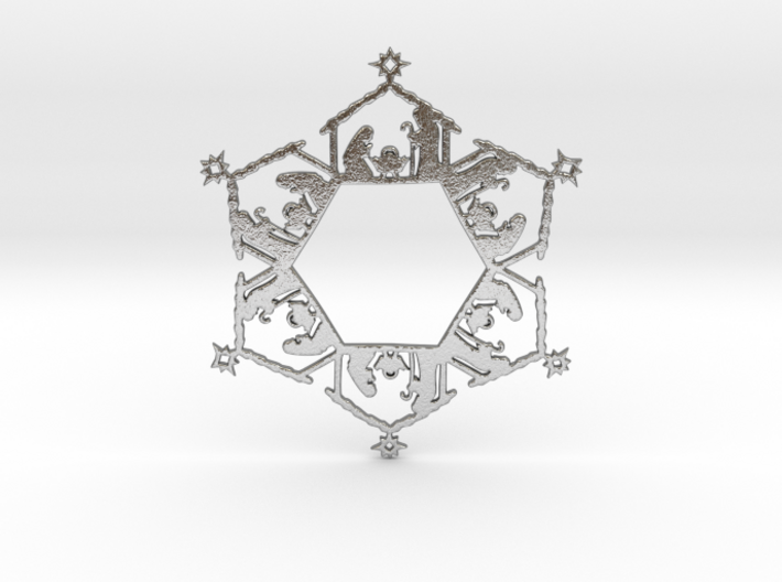 Nativity Snowflake Ornament 3d printed
