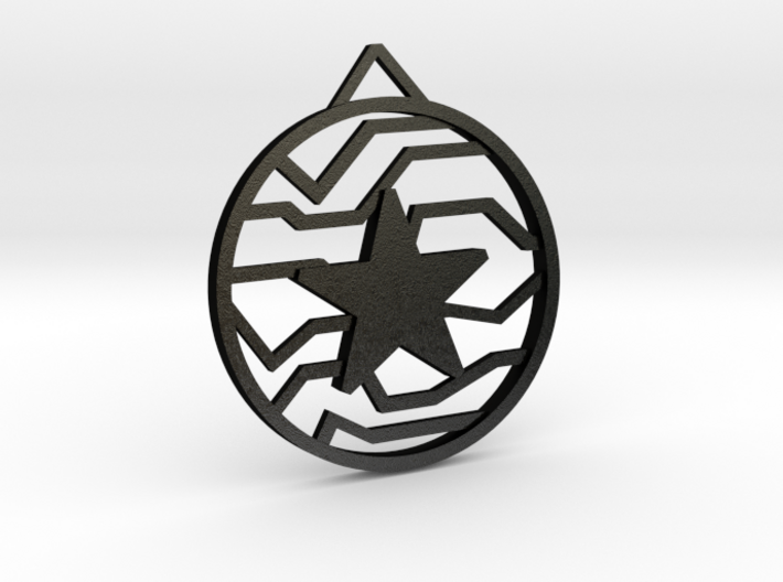Winter Soldier Star Pendant (Medium) 3d printed