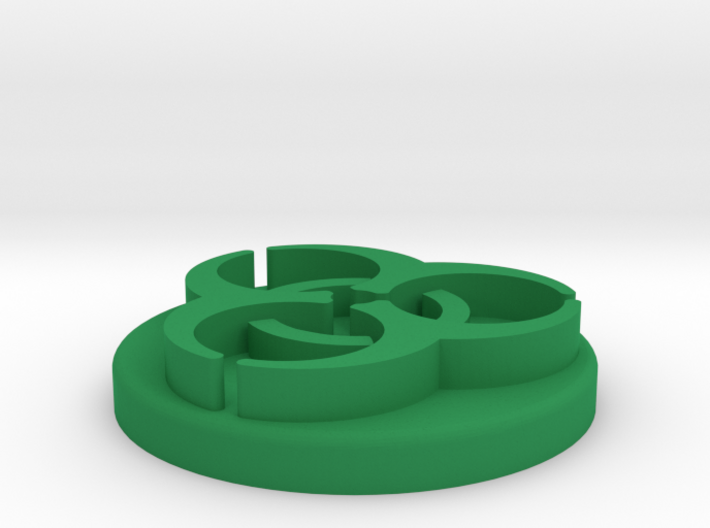 Pandemic Infection Marker -- Legacy Board Sized 3d printed Render of token in Green Strong & Flexible Polished