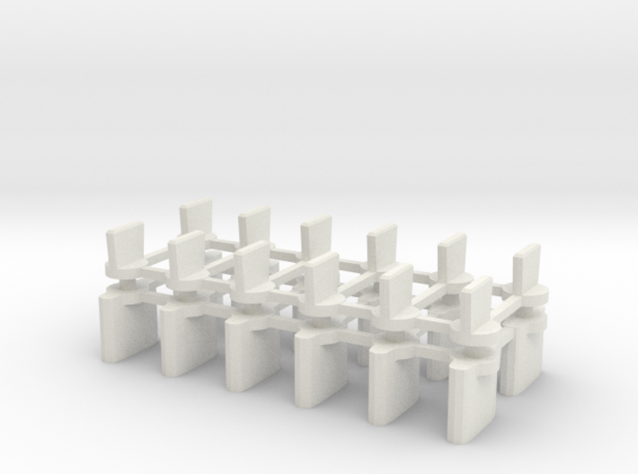 HO Slot Car AFX to Scalextric Guidepin Adapter 3d printed Set of 12 guidepin adapters shown in White Strong &amp; Flexible