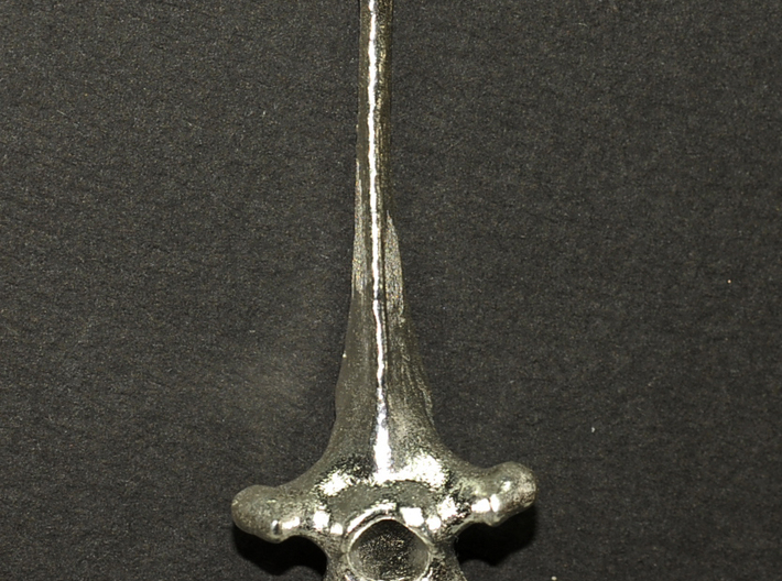 Vertebra 1 60mm With Loop 3d printed Sterling silver print as a pendant
