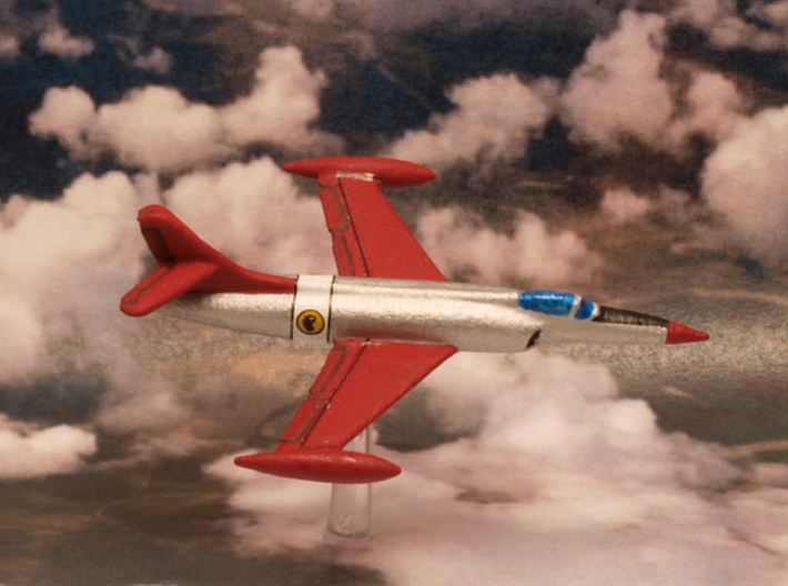Lockheed XF-90 (In Flight/Fuel tanks) 6mm 1/285 3d printed Penetration fighter Lockheed XF-90 painted In the Blackhawks squadron livery (DC Comics)