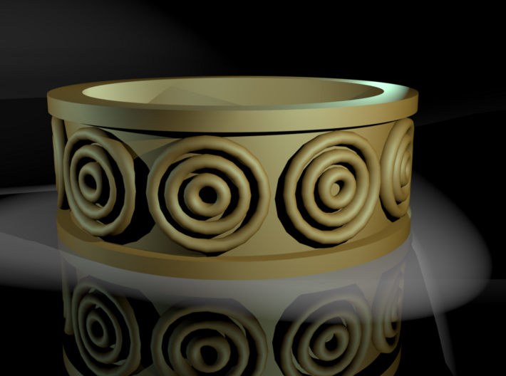 A Ring with Circles on It 3d printed 3D Rendering