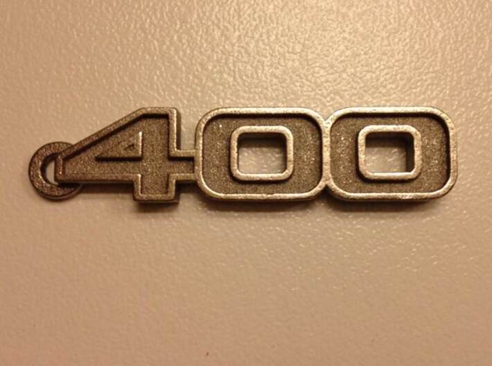 KEYCHAIN LOGO 400 3d printed Keychain logo 400 in Stainless Steel
