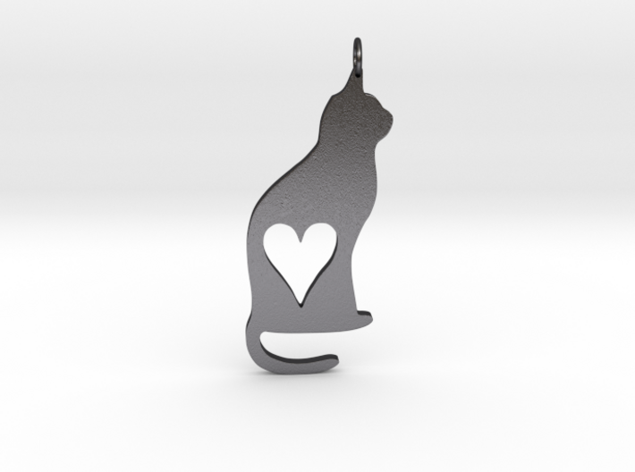 Cat Heart Ornament 3d printed