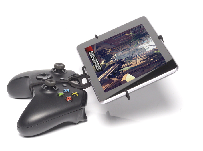 Controller mount for Xbox One &amp; Samsung Galaxy Tab 3d printed Side View - A Nexus 7 and a black Xbox One controller