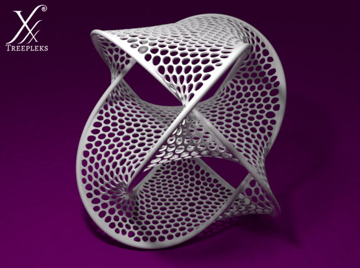 Large Boromean rings surface (11cm) 3d printed Optimized for White, Strong and Flexible material (Blender render).