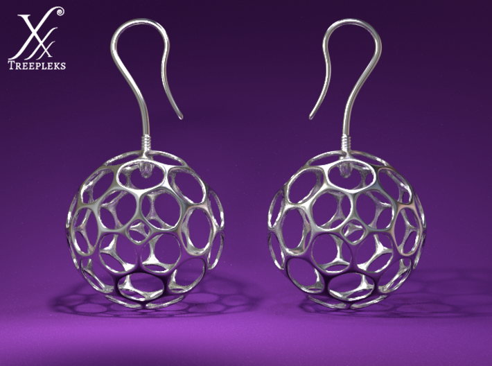 Fertilized Polyhedron Egg Earring 3d printed Cycle render.