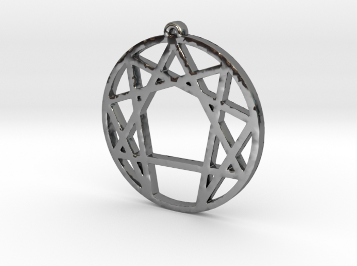 Enneagram Pendant Small (1 inch) 3d printed