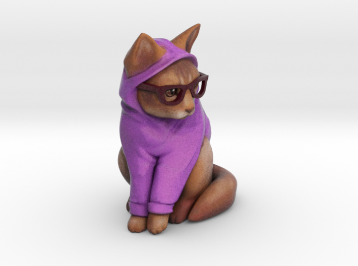 Hipster Cat 3d printed 