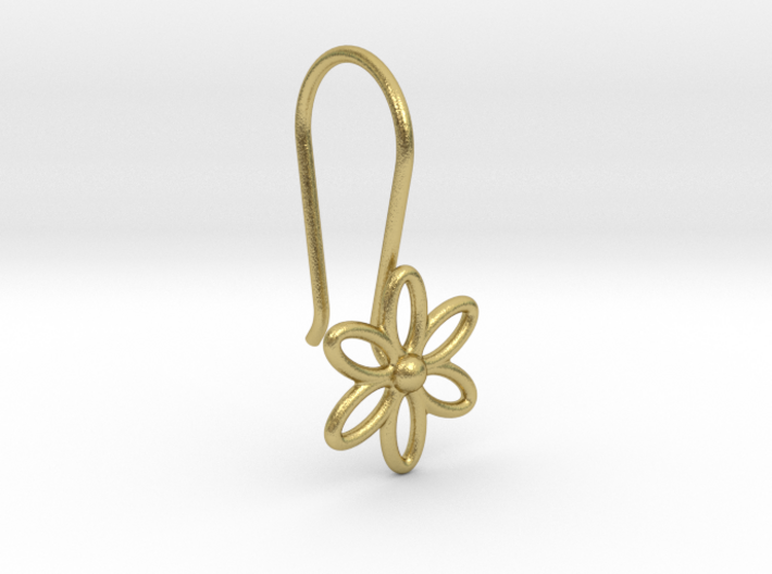 Flower Earring With Hook 3d printed