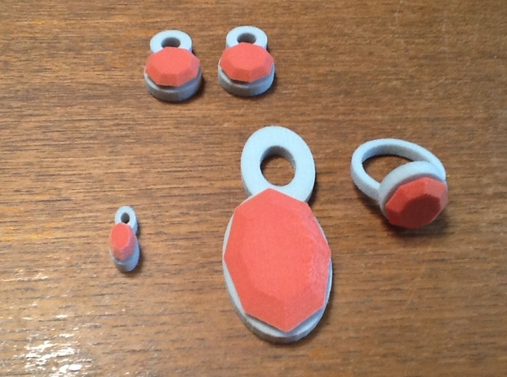 Lara Ruby Jewelry Set 3d printed Ring is old model new one is smaller