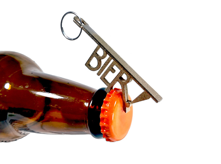 Bier! Keychain Bottle Opener 3d printed