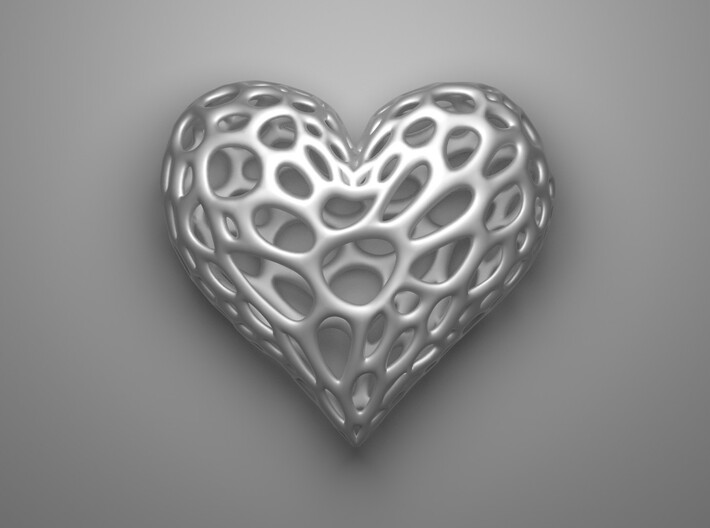 Organic Heart Necklace 3d printed 