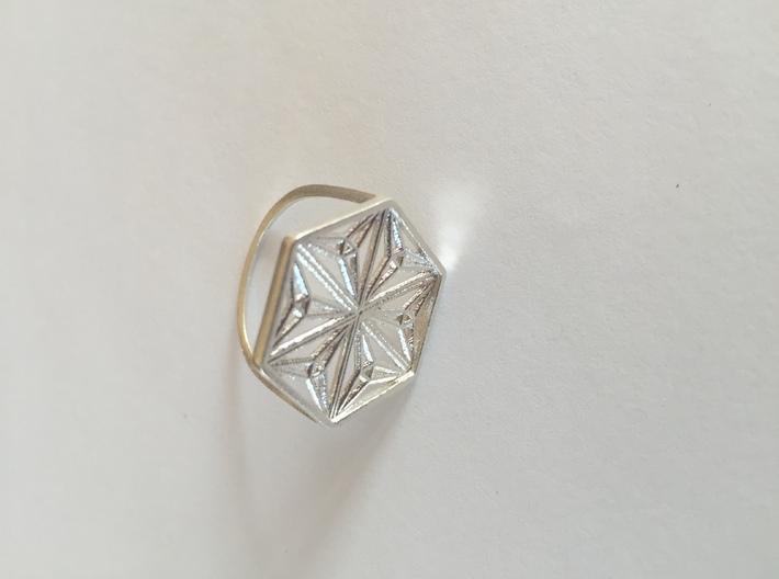 Silver Snowflake Ring 3d printed Silver Snowflake Ring- An array of Morley Triangles