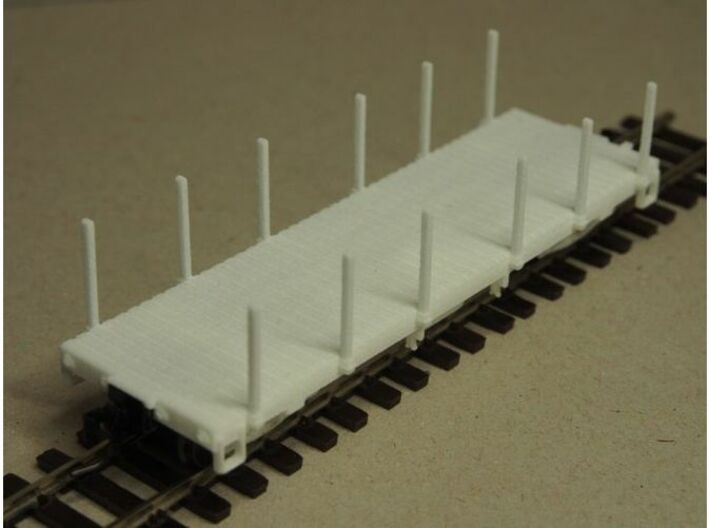  HOn3 25 foot Flatcar with stakes (plus) 3d printed 