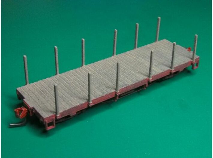 HOn3 25 foot Flatcar with stakes (plus) 3d printed