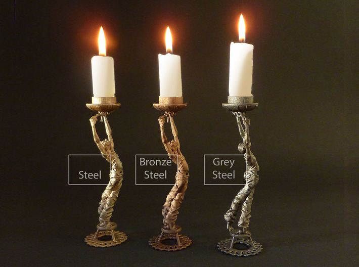 Candleholder &quot;Screwdriver&quot; 3d printed candle holder &quot;Screwdriver&quot;- 3D printed in stee-material comparisonl