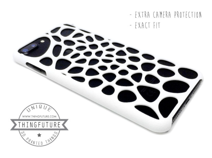 iPhone 7&amp;8 Plus Voronoi Case 3d printed White Strong &amp; Flexible material