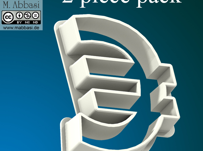 Cookie cutter (2 p.) - Euro Symbol 3d printed back