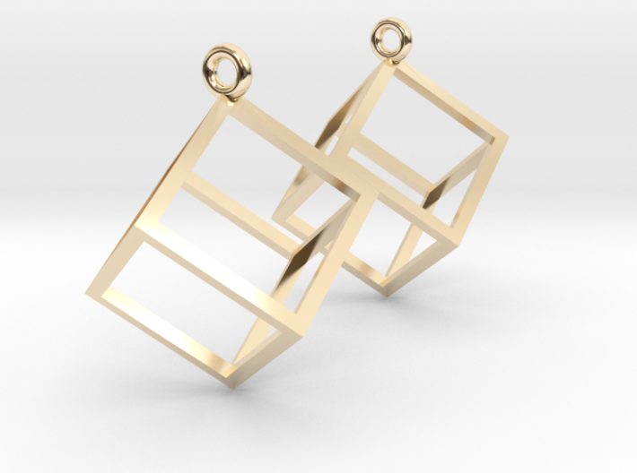 Cube Earrings (pair) 3d printed