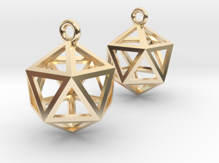 Icosahedron Earrings .5&quot; 3d printed