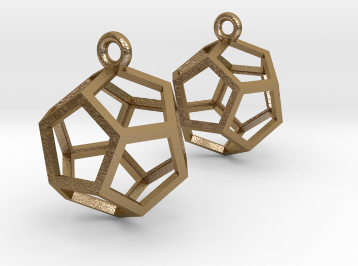 Dodecahedron Earrings 1&quot; 3d printed