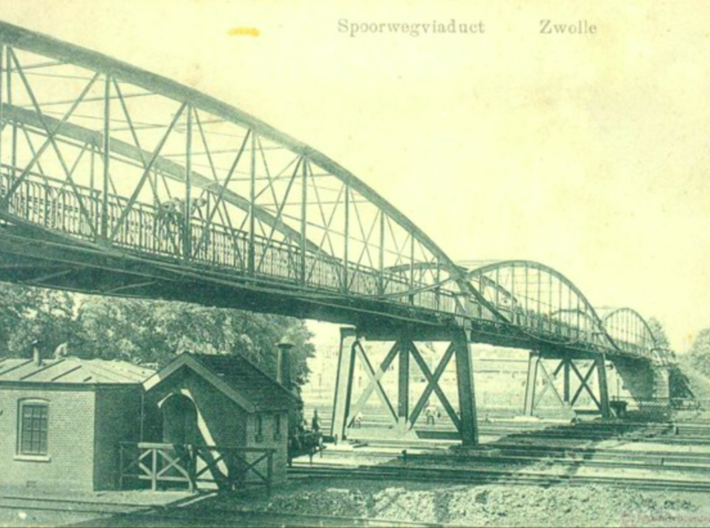 Hoogespoorbrug  Zwolle 3d printed De hoge spoorbrug begin 20e eeuw