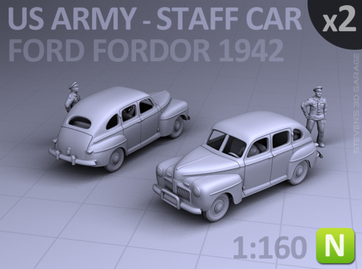 American Staff Car 1942 (N scale) - 2 Pack 3d printed