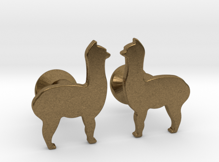 Llama Cufflinks 3d printed