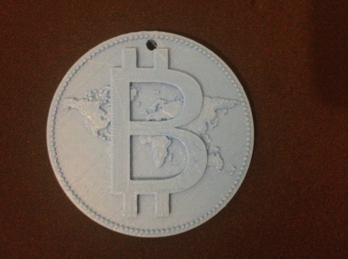 World Bitcoin Medal 3d printed PLA PROTOTYPE