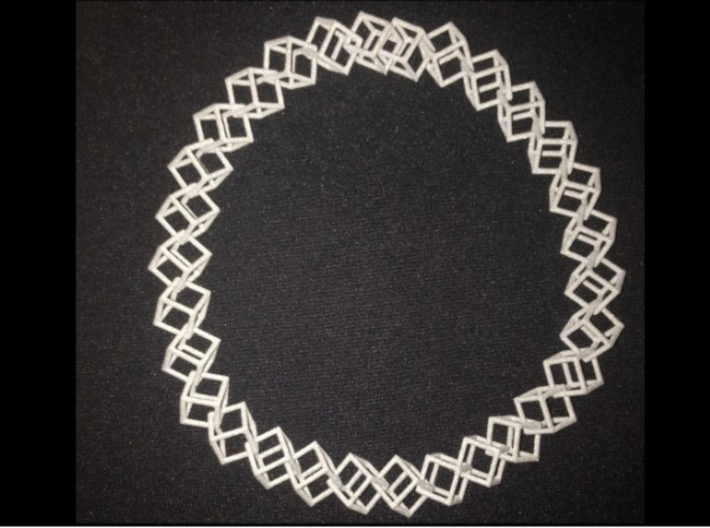 Blockchain Bracelet Extra Large 3d printed Block chain in metallic plastic 